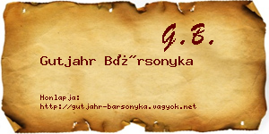 Gutjahr Bársonyka névjegykártya
